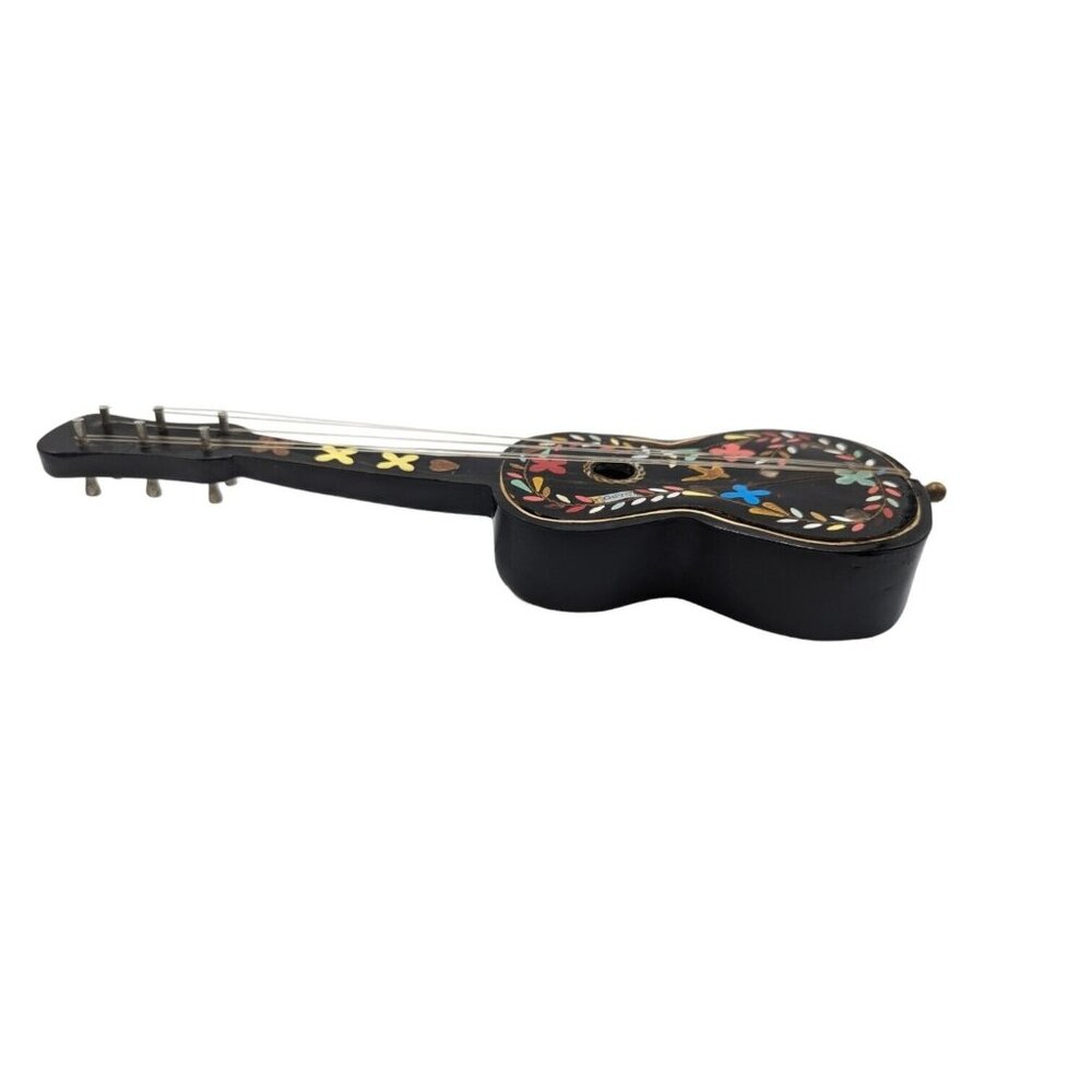 Vintage Miniature Wooden Painted Napoli Guitar Music Box Italy Made Santa Maria - Picture 11 of 14